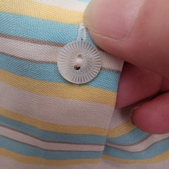 J. Jill 100% Silk Striped Button Up Top. Size L. - Picture 9 of 9